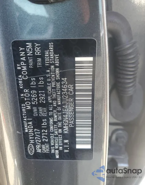 2018 Genesis G80 Base from USA, damaged, VIN KMHGN4JE4JU234634